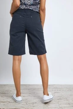 Vittoria Organic Cotton Bermuda Shorts Navy -Simple Closet Shop 59977