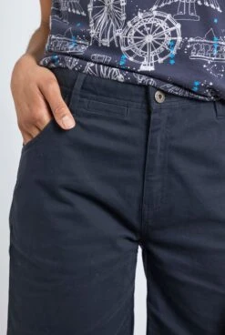 Vittoria Organic Cotton Bermuda Shorts Navy -Simple Closet Shop 79505