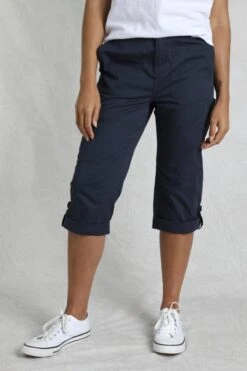 Salena 3/4 Length Trousers Navy -Simple Closet Shop 80041