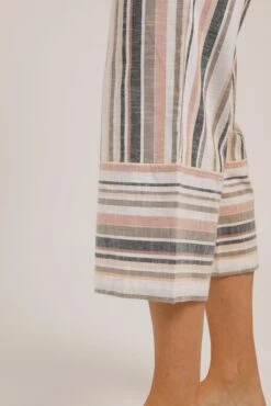 Otavia Organic Stripe Woven Jumpsuit Ecru -Simple Closet Shop 80673