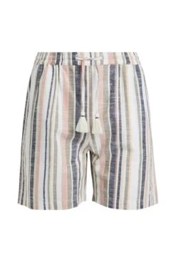 Barletta Organic Stripe Woven Shorts Ecru -Simple Closet Shop 80983