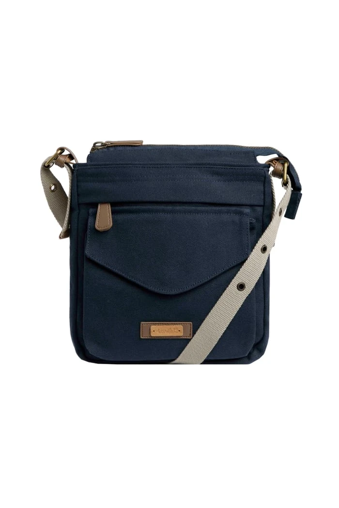 Norton Washed Canvas Cross Body Bag Navy 2 Norton Washed Canvas Cross Body Bag Navy - Image 2