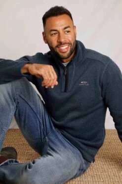 Stowe Recycled 1/4 Zip Soft Knit Navy