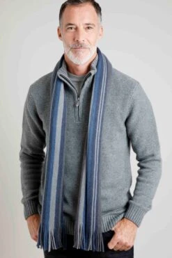 Hartford Eco Stripe Scarf Ensign Blue -Simple Closet Shop 87879