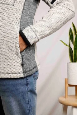 Caddis Eco 1/4 Zip Macaroni Ecru -Simple Closet Shop 88368