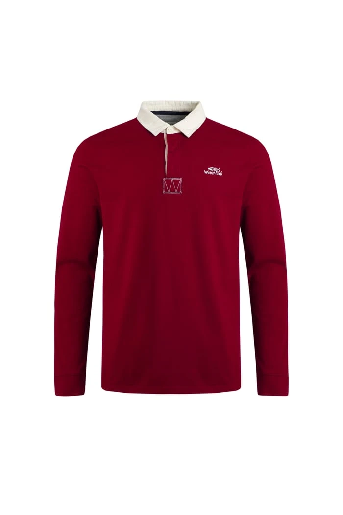 Fulshaw Organic Long Sleeve Rugby Shirt Garnet 2 Fulshaw Organic Long Sleeve Rugby Shirt Garnet - Image 2
