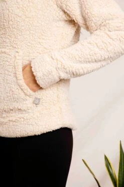 Yara Cosy Fleece Hoodie Oyster -Simple Closet Shop 91306