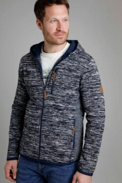 Sandbanks Full Zip Soft Knit Hoodie Ensign Blue