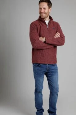 Dighton Eco 1/4 Zip Triangle Fleece Garnet