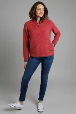 Beye Eco 1/4 Zip Grid Fleece Berry