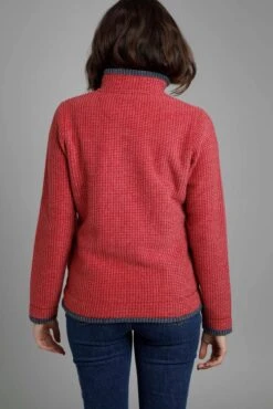 Beye Eco 1/4 Zip Grid Fleece Berry -Simple Closet Shop 91401