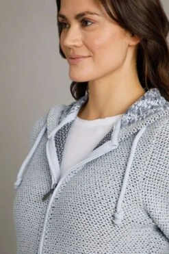 Weylin Full Zip Eco Macaroni Hoodie Powder Blue -Simple Closet Shop 91561