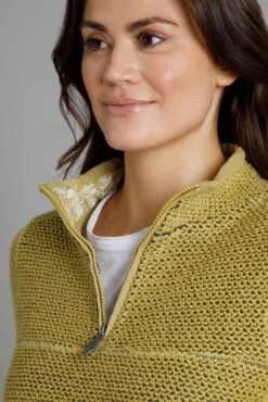 Aria 1/4 Zip Eco Macaroni Sweatshirt Antique Moss -Simple Closet Shop 91566