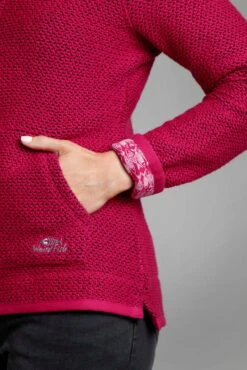 Sontee Full Zip Eco Macaroni Sweatshirt Berry -Simple Closet Shop 92372