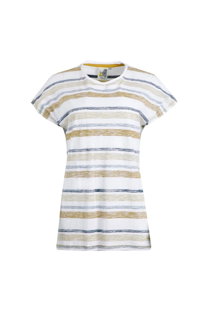 Sora Organic Stripe T-Shirt Antique Moss 2 Sora Organic Stripe T-Shirt Antique Moss - Image 2