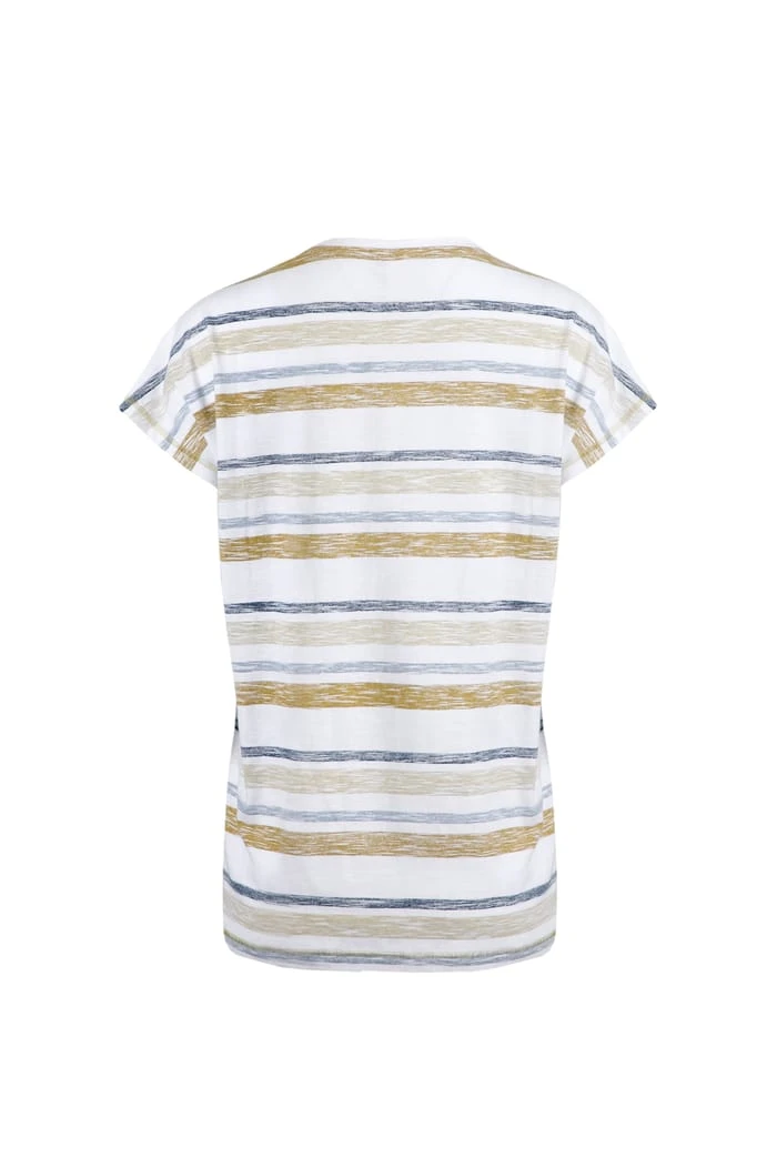 Sora Organic Stripe T-Shirt Antique Moss 4 Sora Organic Stripe T-Shirt Antique Moss - Image 4