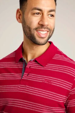 Rothko Stripe Polo Shirt Garnet -Simple Closet Shop 92592