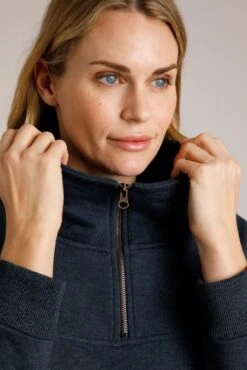 Keyra 1/4 Zip Sweatshirt Navy -Simple Closet Shop 92741