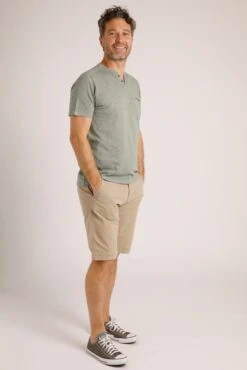 Barrett Organic Short Sleeve Henley T-Shirt Shadow