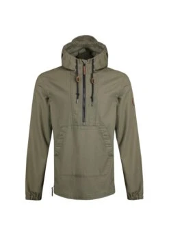 Arno Canvas Popover JacketKhaki -Simple Closet Shop 93190