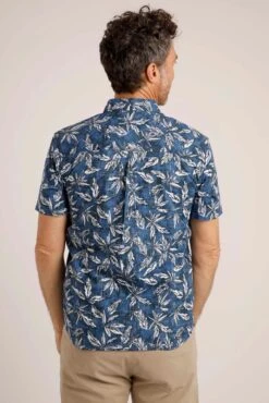 Faraway Organic Short Sleeve Printed Shirt Ensign Blue -Simple Closet Shop 93339