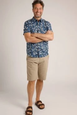 Faraway Organic Short Sleeve Printed Shirt Ensign Blue -Simple Closet Shop 93340