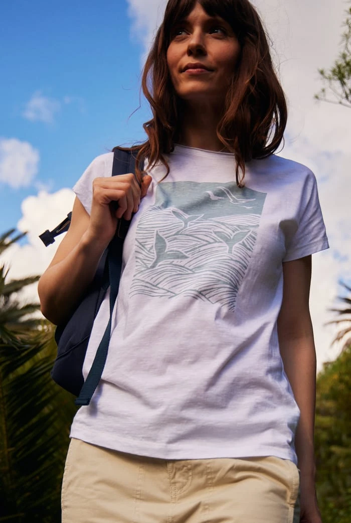 Shores Organic Cotton Graphic T-Shirt White 1 Shores Organic Cotton Graphic T-Shirt White