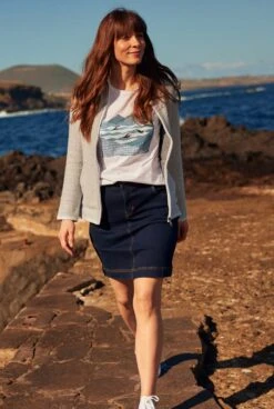 Enid Organic Denim Skirt Dark Denim