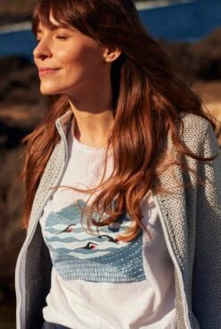 Swimmers Organic Graphic T-Shirt White