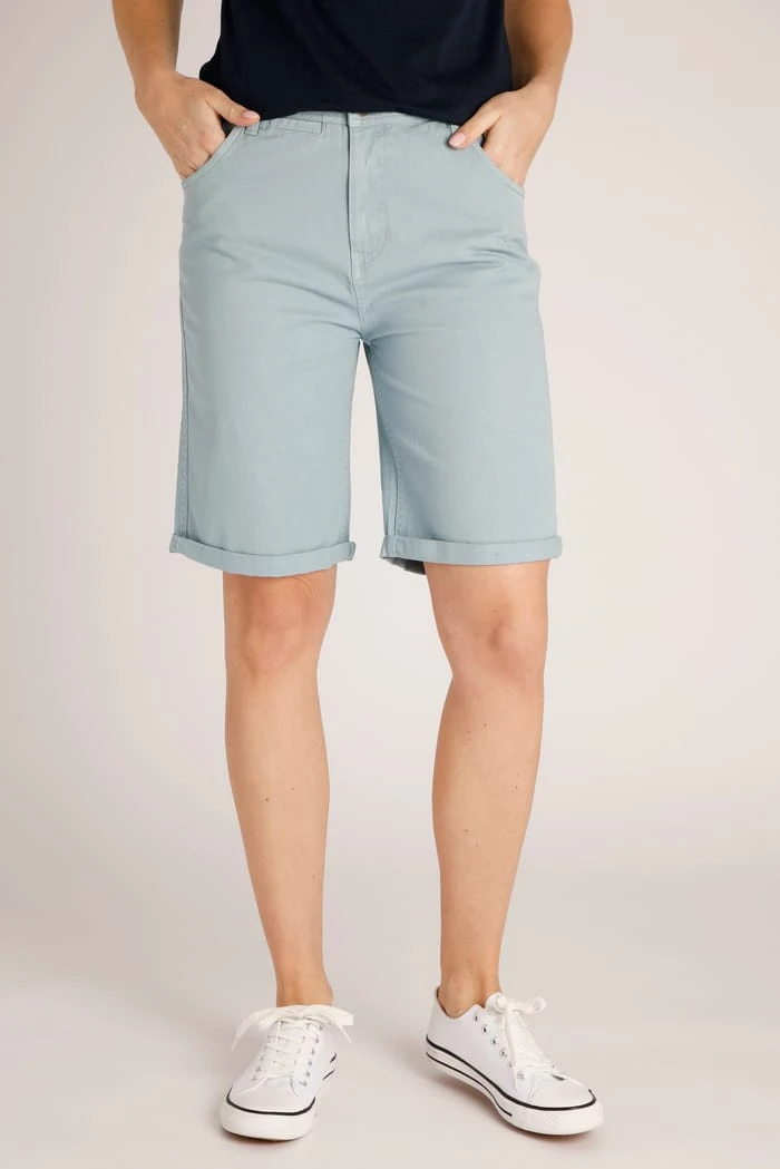 Carmen Organic Stretch Shorts Faded Denim 2 Carmen Organic Stretch Shorts Faded Denim - Image 2