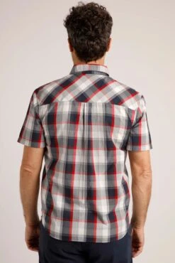 Judd Short Sleeve Check Shirt Navy -Simple Closet Shop 93837