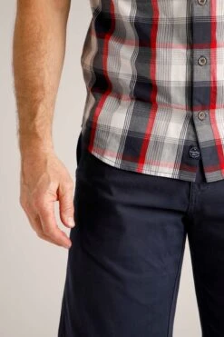 Judd Short Sleeve Check Shirt Navy -Simple Closet Shop 93839