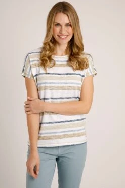 Sora Organic Stripe T-Shirt Antique Moss