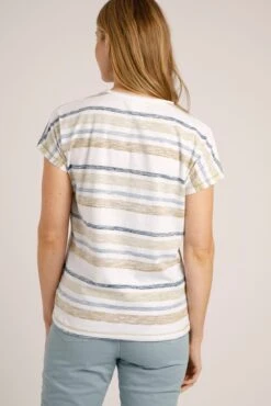 Sora Organic Stripe T-Shirt Antique Moss 6 Sora Organic Stripe T-Shirt Antique Moss -Simple Closet Shop 93875