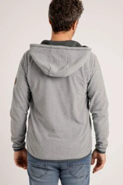 Pellon Full Zip Micro Stripe Hoodie Grey -Simple Closet Shop 93945