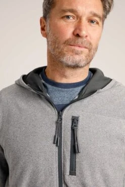 Pellon Full Zip Micro Stripe Hoodie Grey -Simple Closet Shop 93947