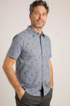 Monto Organic Short Sleeve Shirt Pale Denim -Simple Closet Shop 94082