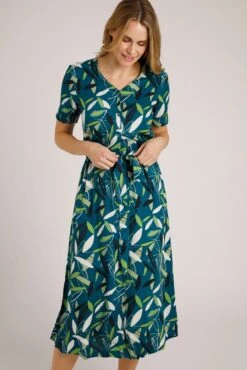 Islanna Lenzing EcoVero™ Midi Dress Deep Sea Blue -Simple Closet Shop 94766