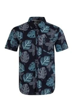 Makemo Organic Short Sleeve Resort Shirt Navy 6 Makemo Organic Short Sleeve Resort Shirt Navy -Simple Closet Shop 95284