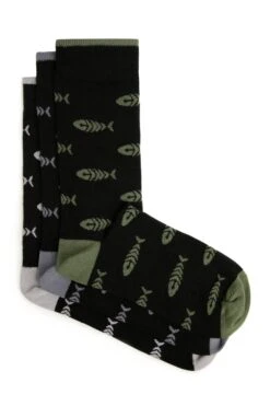 Ronan Eco Bones Socks 3 Pack Black