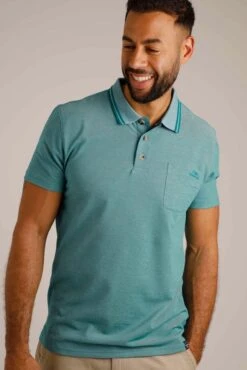 Harlow Eco Pique Polo Shirt Peacock Blue