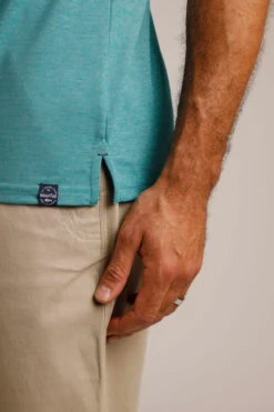 Harlow Eco Pique Polo Shirt Peacock Blue -Simple Closet Shop 95505