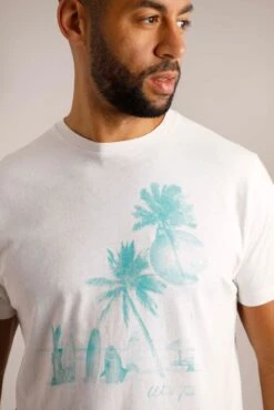 Shoreline Linen Blend Graphic T-Shirt Marshmallow -Simple Closet Shop 95530