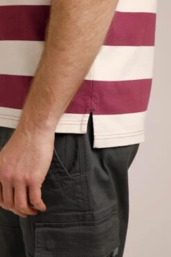 Ariey Organic Short Sleeve Stripe Rugby Shirt Crushed Berry -Simple Closet Shop 95772