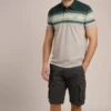 Albury Chest Stripe Polo Shirt Dark Jade