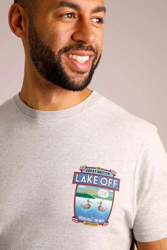 Lake Off Charity Artist T-Shirt RSPB Grey Marl 1 Lake Off Charity Artist T-Shirt RSPB Grey Marl