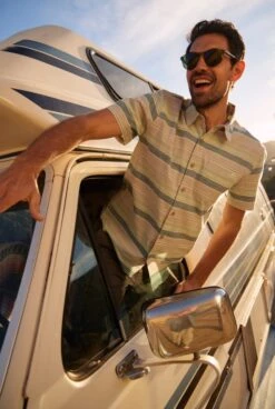 Arliss Organic Short Sleeve Stripe Shirt Mint