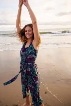 Konnie Linen Jumpsuit Navy Blue