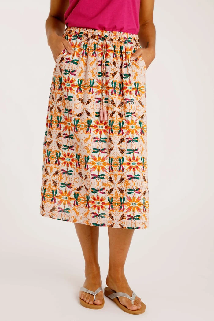 Izabel Organic Cheesecloth Midi Skirt Pale Pink 4 Izabel Organic Cheesecloth Midi Skirt Pale Pink - Image 4