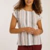 Aserri Organic Stripe Woven T-Shirt Ecru